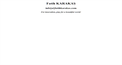 Desktop Screenshot of fatihkarakas.com
